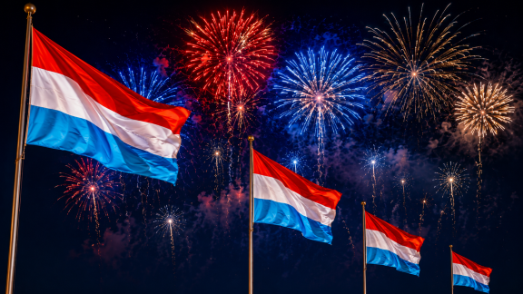 KI - Drapeaux et feux d'artifice