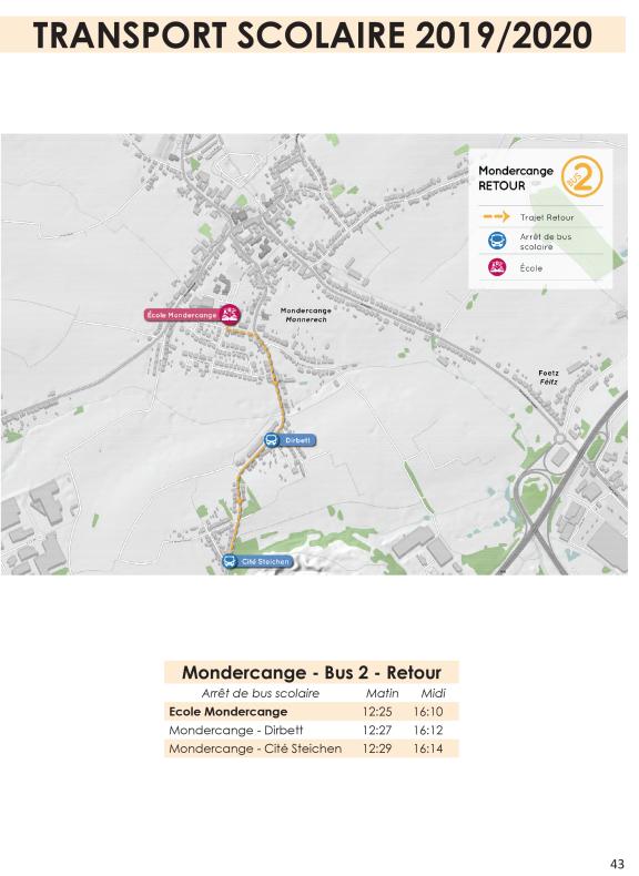 Mondercange - Bus 2 - Retour