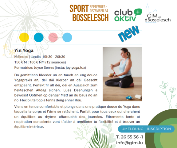 Cours de yoga | Yin Yoga