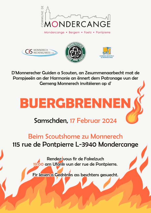 Monnerecher Guiden a Scouten│Buergbrennen