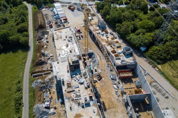 20200804 - Prise de vue de l'avancement du chantier des nouveaux ateliers communaux
